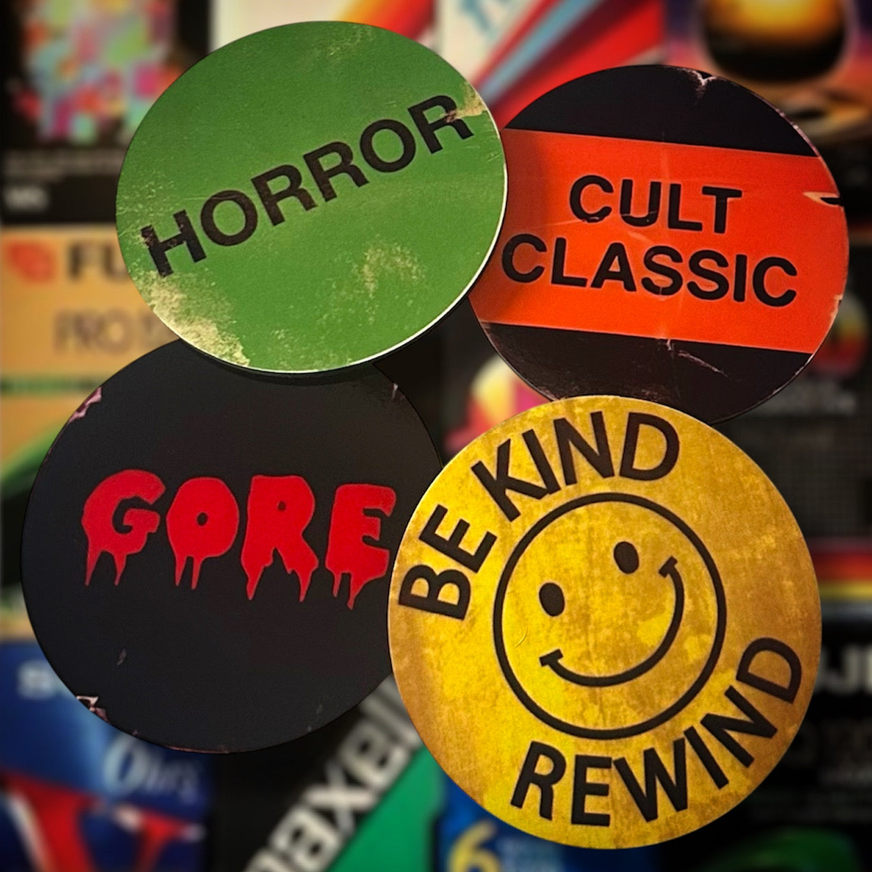 Retro Sticker Coaster Set