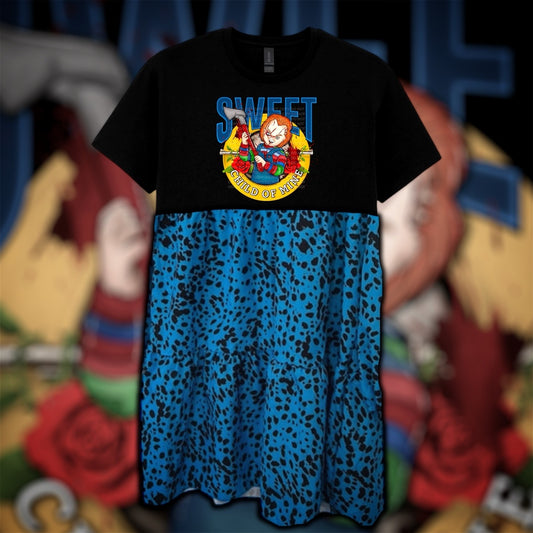 Blue Chucky Guns Roses Dress