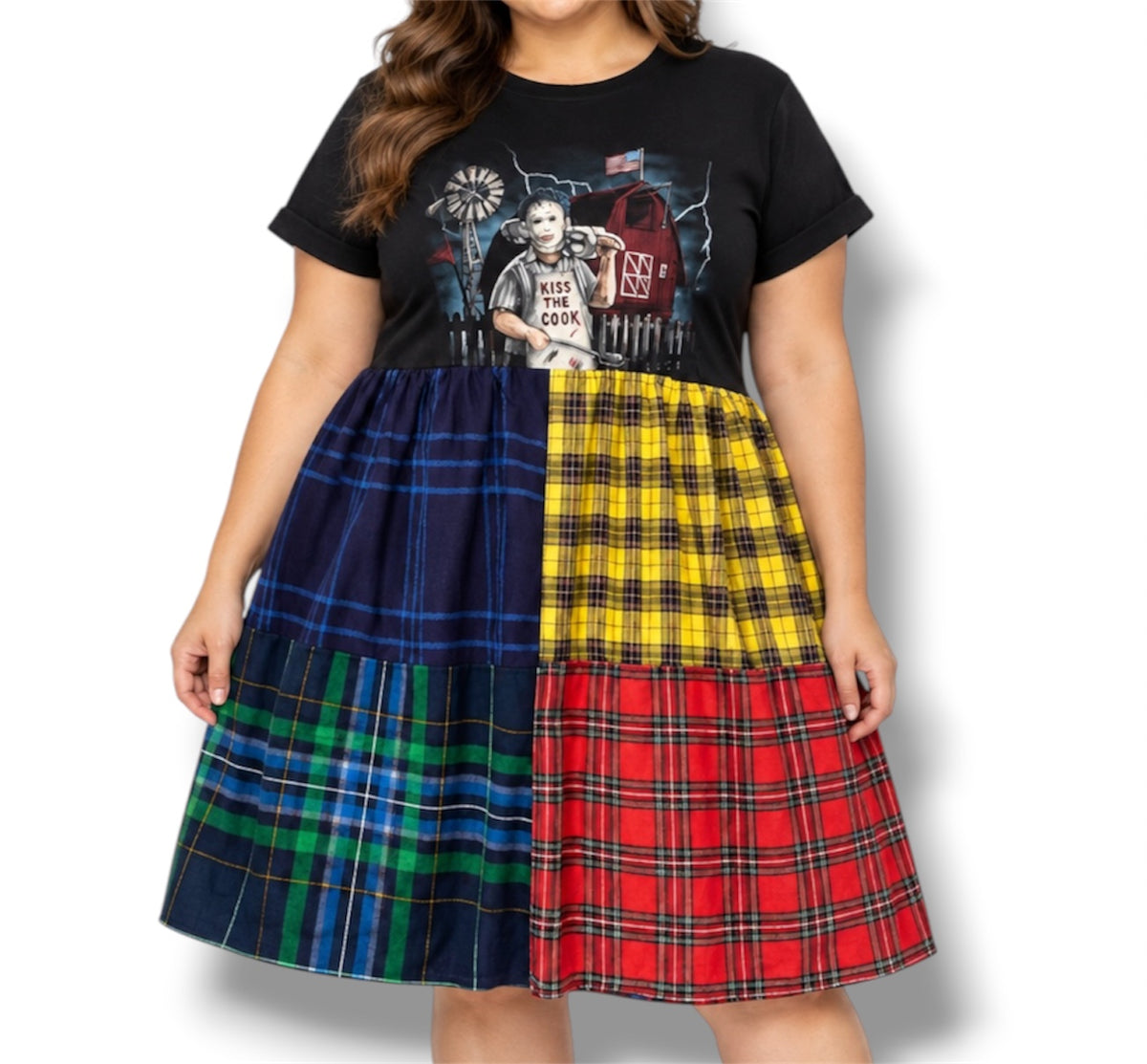 Chainsaw Tartan Patch Dress