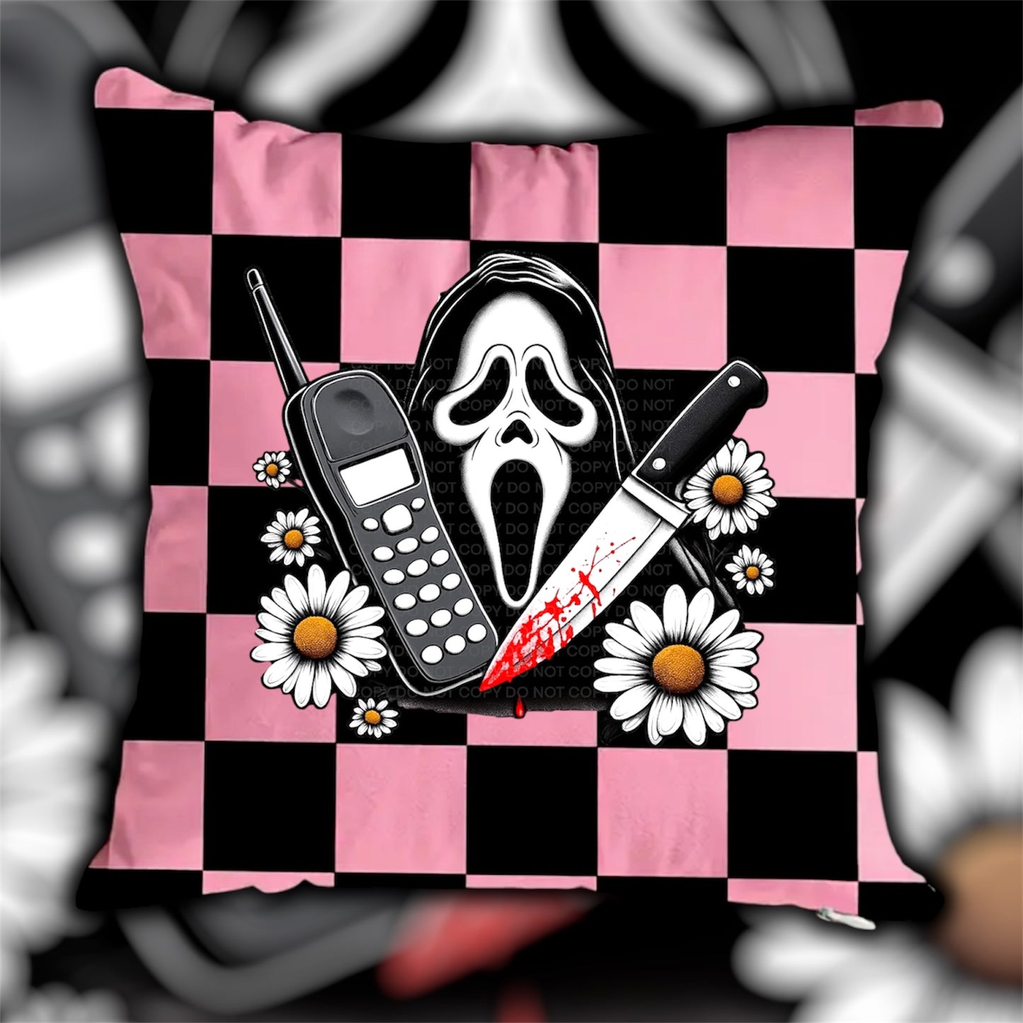 Pink Ghostie Cushion Cover